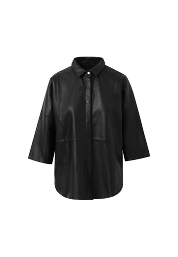 Depeche - 13626 Tenna oversized skindskjorte - Black
