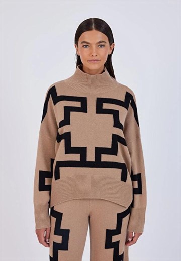 NOTSHY - Iwar sweater - Camel/Black