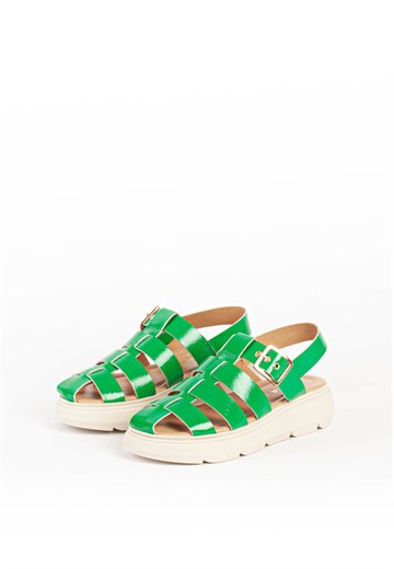 BUKELA - Elisa sandal - Lak green