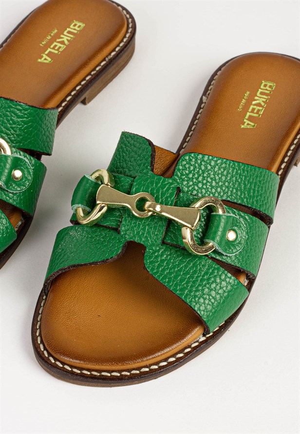 BUKELA » Holly sandal i grøn Køb den hos