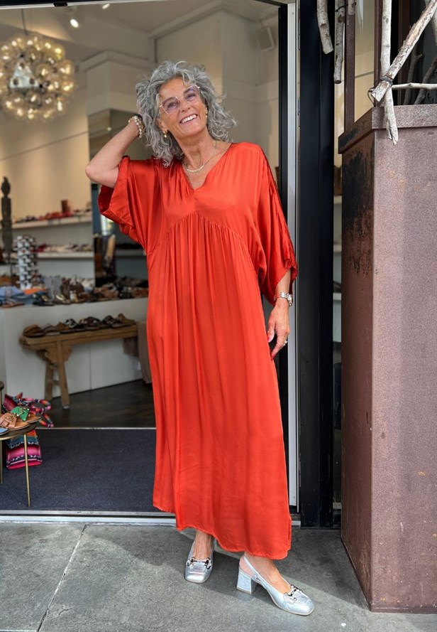 Benign at forstå vagt Eva go Diva » Amira kjole - Orange - Shop hos Hørlyck